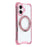 For iPhone 16 Magnetic Case Ring Kickstand TPU + PC Phone Cover with Lanyard - Pink - 3