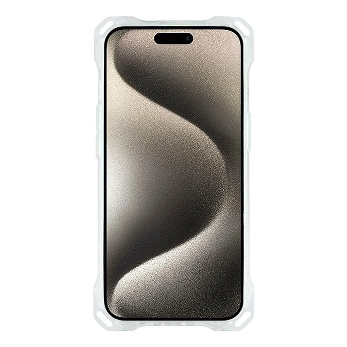 For iPhone 15 Magnetic Case Ring Kickstand TPU + PC Phone Cover with Lanyard - Brown - 4