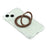 For iPhone 15 Magnetic Case Ring Kickstand TPU + PC Phone Cover with Lanyard - Brown - 6