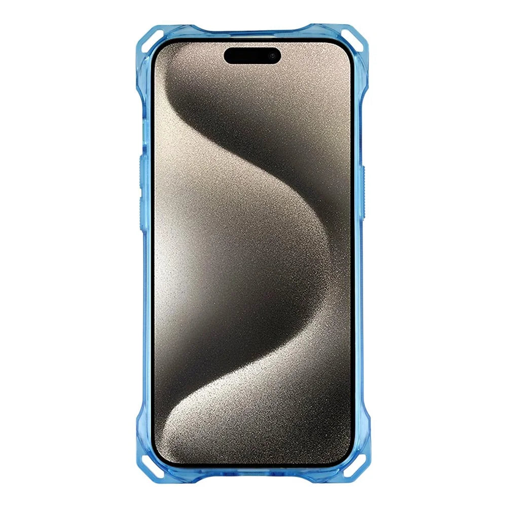 For iPhone 15 Magnetic Case Ring Kickstand TPU + PC Phone Cover - Blue - 2