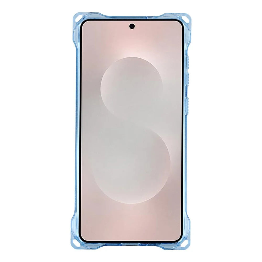 For Samsung Galaxy S25 Edge Magnetic Case Ring Kickstand TPU + PC Phone Cover with Lanyard - Blue - 4