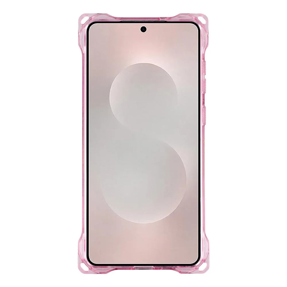 For Samsung Galaxy S25 Edge Magnetic Case Ring Kickstand TPU + PC Phone Cover - Pink - 2