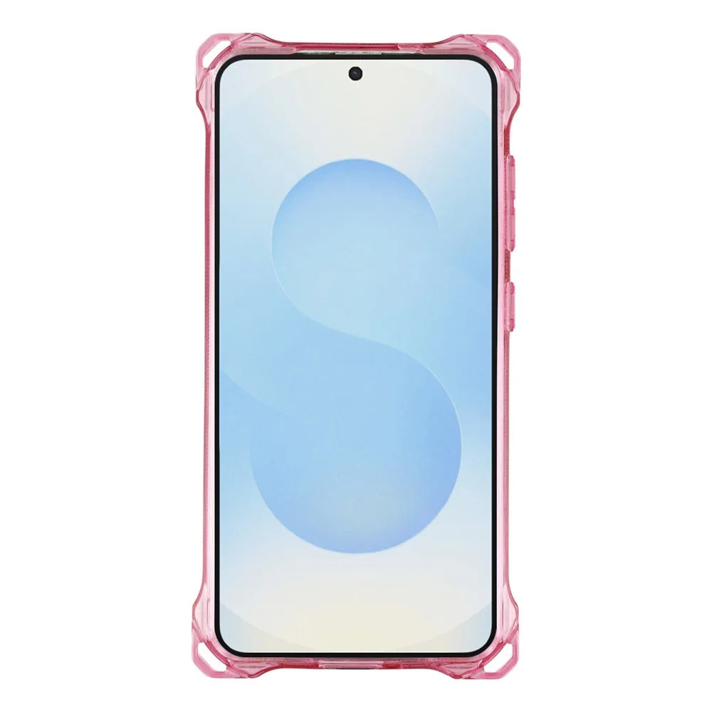 For Samsung Galaxy S25  /  S24 Magnetic Case Ring Kickstand TPU + PC Phone Cover with Lanyard - Pink - 4