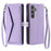 For Samsung Galaxy S25 FE Leather Case with Wrist Strap Wallet Stand Phone Cover - Purple - 1