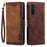 For Samsung Galaxy S25 FE Case RFID Blocking Wallet Stand Leather Phone Cover with Wrist Strap - Brown - 1