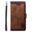 For Samsung Galaxy S25 FE Case RFID Blocking Wallet Stand Leather Phone Cover with Wrist Strap - Brown - 6