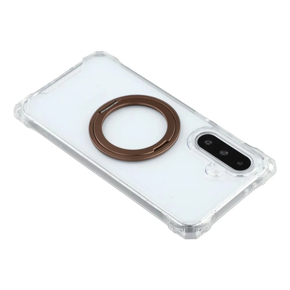 For Samsung Galaxy A56 5G  /  A36 5G Magnetic Case Ring Kickstand TPU + PC Phone Cover - Brown - 6
