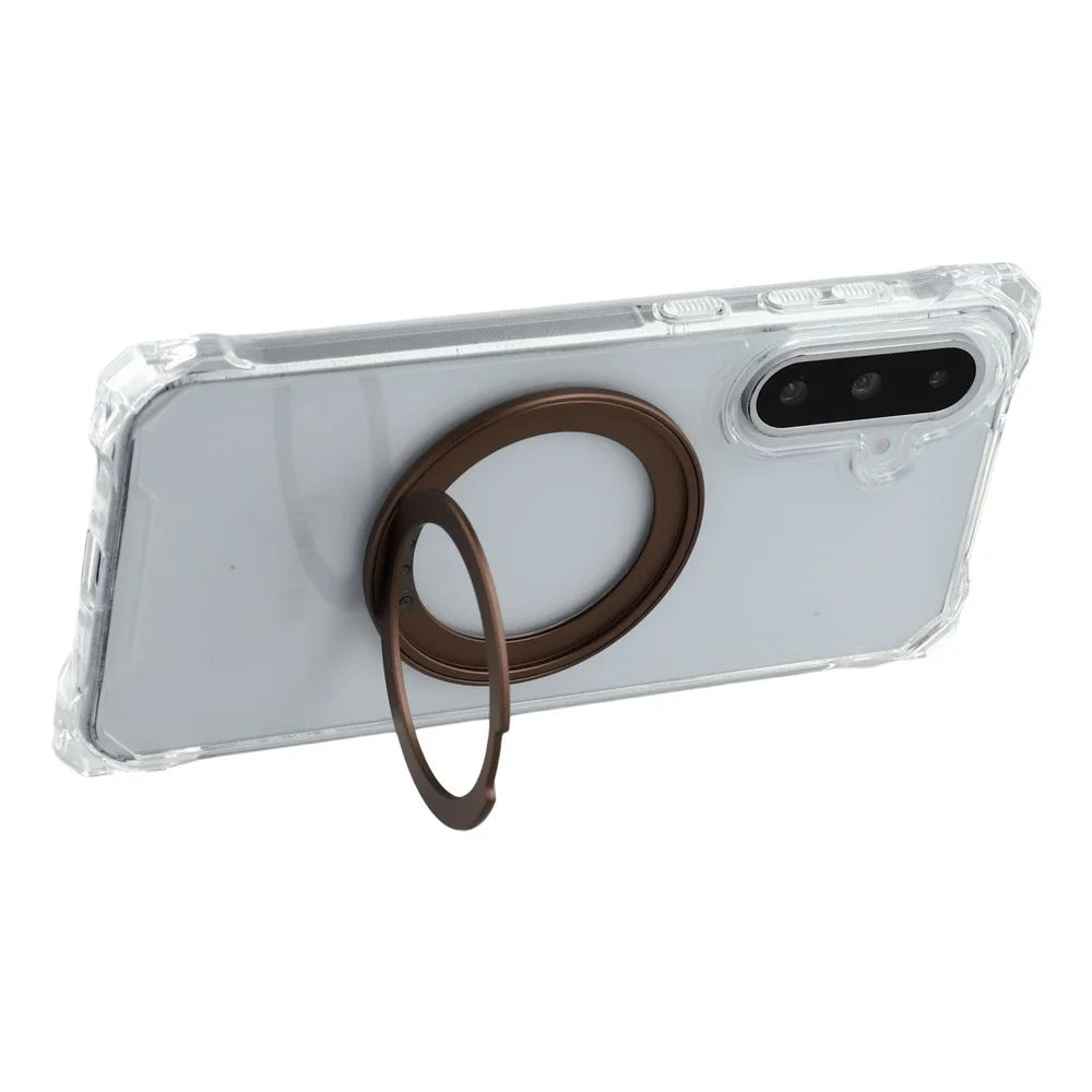 For Samsung Galaxy A26 5G Magnetic Case Ring Kickstand TPU + PC Phone Cover - Brown - 4