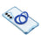 For Samsung Galaxy A55 5G Magnetic Case Ring Kickstand TPU + PC Phone Cover with Lanyard - Blue - 5