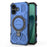 For iPhone 17 Magnetic Case Rotating Metal Kickstand Shockproof PC + TPU Phone Back Cover - Dark Blue - 6