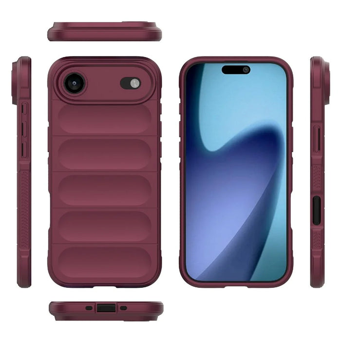 For iPhone Air Case Anti-Drop Soft TPU Rugged Phone Back Cover - Wine Red - 5