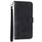 For iPhone 17 Case Imprinted Line Leather Phone Cover with Handy Strap - Black - 7