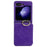 For Samsung Galaxy Z Flip7 5G Case Card Holder Ring Holder Kickstand PU + PC Phone Cover with Chain - Purple - 1