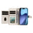 For iPhone Air Wallet Case with Straps, Rhombus Leather Stand Phone Cover - White - 2
