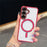 For Samsung Galaxy S25  /  S24 Magnetic Case Electroplated 2.0mm Acrylic TPU Phone Back Cover - Red - 1