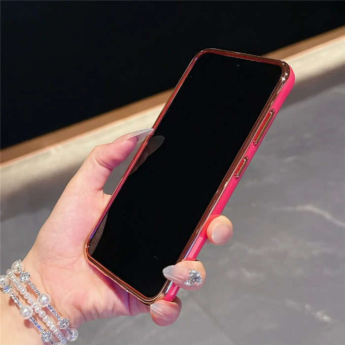 For Samsung Galaxy S25  /  S24 Magnetic Case Electroplated 2.0mm Acrylic TPU Phone Back Cover - Red - 4