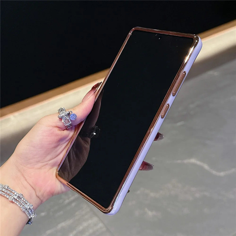 For Samsung Galaxy S25 Ultra Magnetic Case Electroplated 2.0mm Acrylic TPU Phone Back Cover - Pink - 5