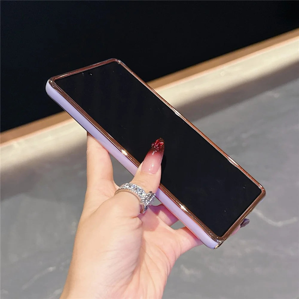 For Samsung Galaxy S25 Ultra Magnetic Case Electroplated 2.0mm Acrylic TPU Phone Back Cover - Pink - 6