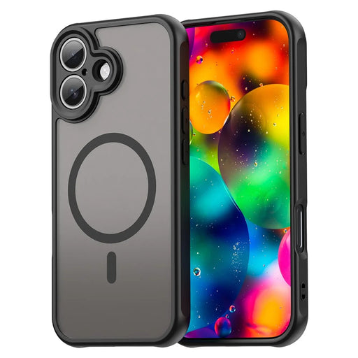 WANLONFENG FD Series For iPhone 17 Magnetic Case with Screen Film, Skin Touch TPU + PC Phone Back Cover - Black - 2