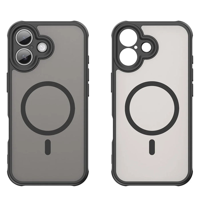 WANLONFENG FD Series For iPhone 17 Magnetic Case with Screen Film, Skin Touch TPU + PC Phone Back Cover - Black - 3