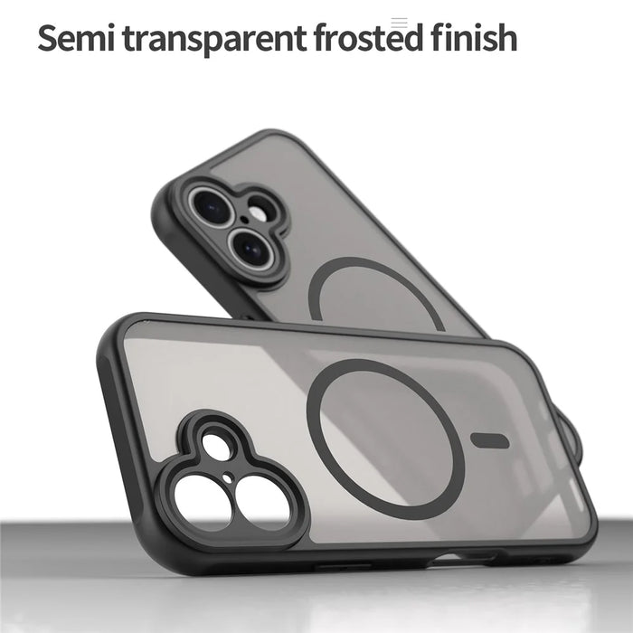 WANLONFENG FD Series For iPhone 17 Magnetic Case with Screen Film, Skin Touch TPU + PC Phone Back Cover - Black - 5