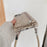 For iPhone 16 Pro Max Case Zipper Card Holder Mirror Snake Texture PU + PC Back Cover with Lanyard - White - 6