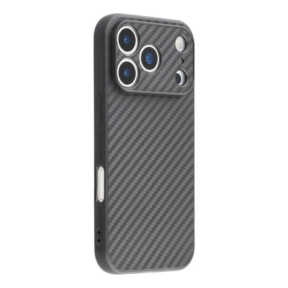 For iPhone 17 Pro Case Flexible TPU Carbon Fiber Texture Shockproof Phone Cover - 1