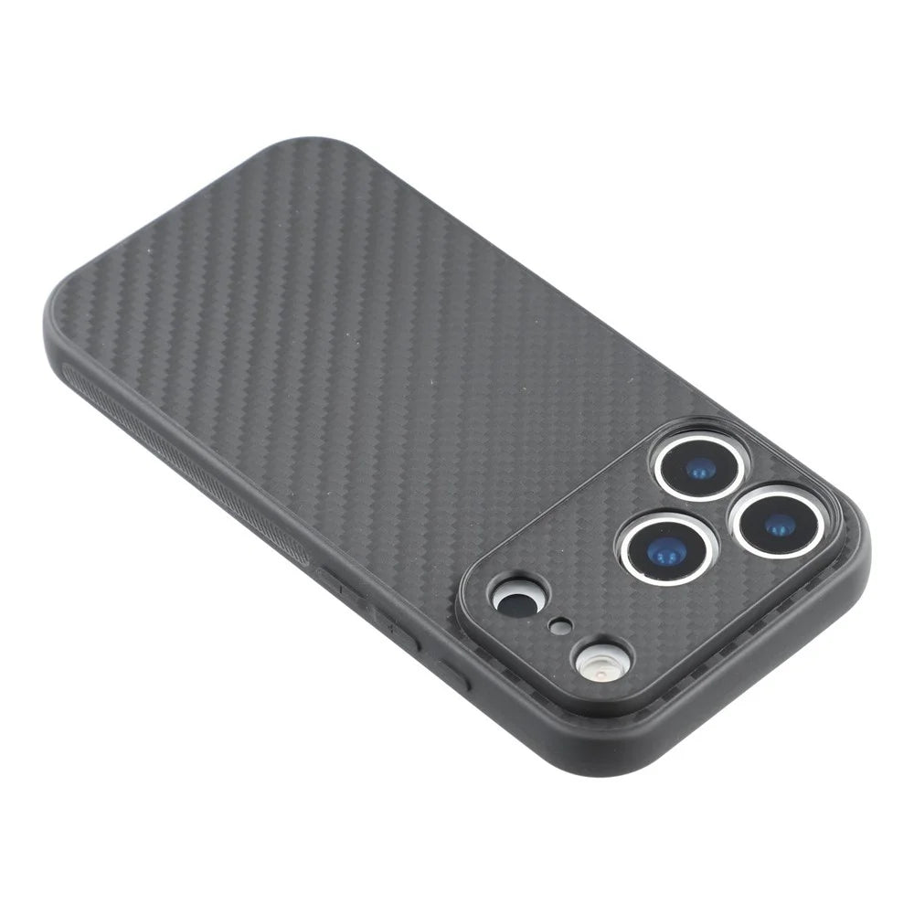 For iPhone 17 Pro Case Flexible TPU Carbon Fiber Texture Shockproof Phone Cover - 5
