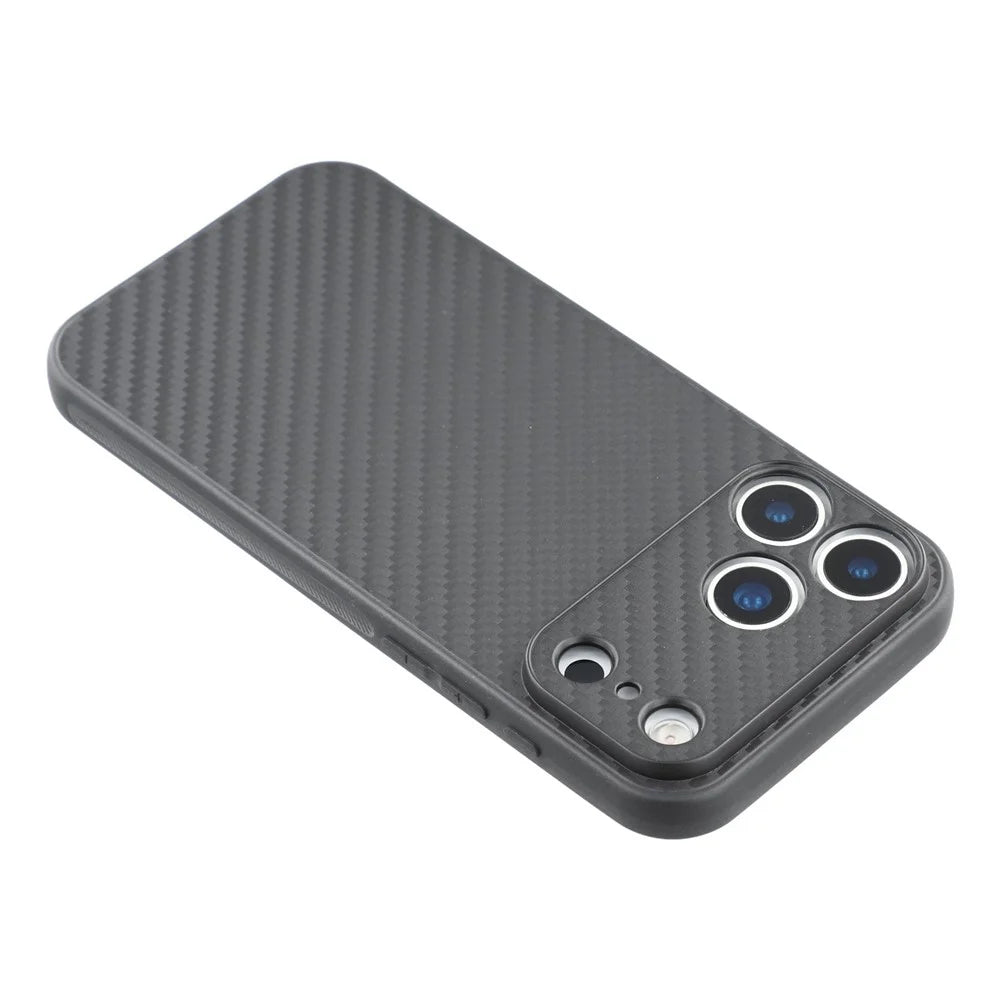 For iPhone 17 Pro Max Case Flexible TPU Carbon Fiber Texture Shockproof Phone Cover - 5