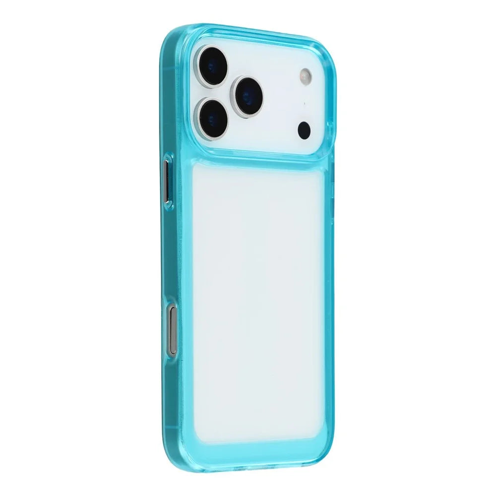For iPhone 18 Pro Max / 17 Pro Max Cell Phone Case TPU + PC 2.0mm Anti-Scratch Cover - Transparent Blue - 1