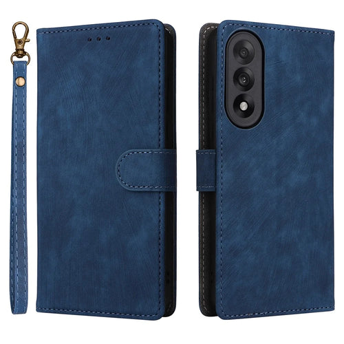 For OnePlus Nord 5 5G / Ace 5 Ultra 5G Case Wallet RFID Blocking PU Leather Phone Cover Stand with Strap - Blue - 1
