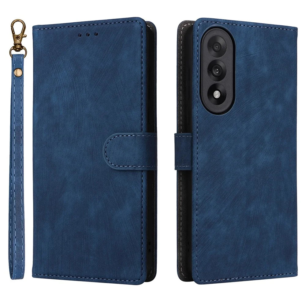 For OnePlus Nord 5 5G / Ace 5 Ultra 5G Case Wallet RFID Blocking PU Leather Phone Cover Stand with Strap - Blue - 1