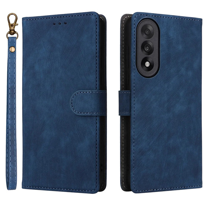 For OnePlus Nord 5 5G / Ace 5 Ultra 5G Case Wallet RFID Blocking PU Leather Phone Cover Stand with Strap - Blue - 1