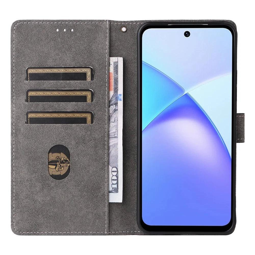 For Infinix Smart 10 / TECNO Pop 10 Case Wallet RFID Blocking PU Leather Phone Cover Stand with Strap - Black - 2