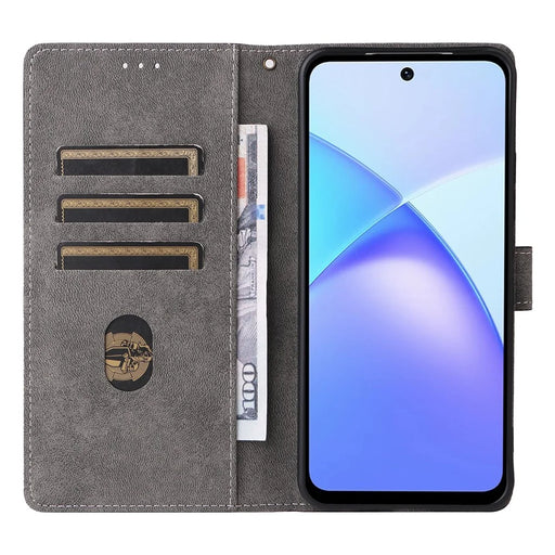 For Infinix Smart 10 / TECNO Pop 10 Case Wallet RFID Blocking PU Leather Phone Cover Stand with Strap - Black - 2