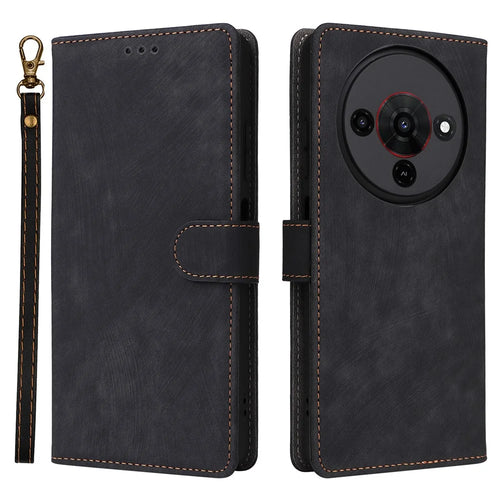 For ZTE Blade A76 5G Case Wallet RFID Blocking PU Leather Phone Cover Stand with Strap - Black - 1