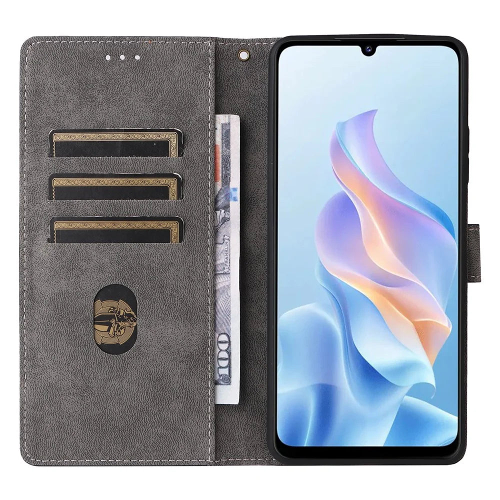 For ZTE Blade A76 5G Case Wallet RFID Blocking PU Leather Phone Cover Stand with Strap - Black - 2