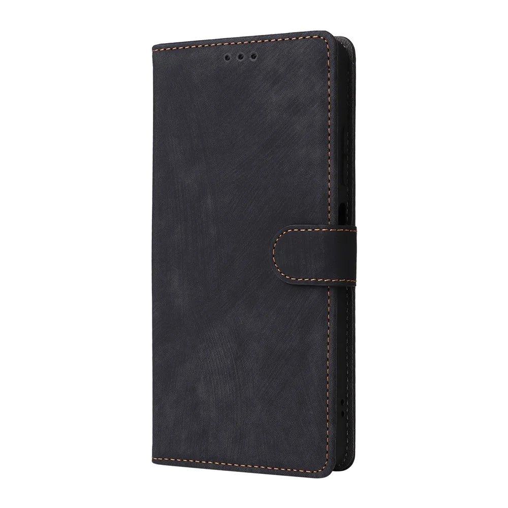 For ZTE Blade A76 5G Case Wallet RFID Blocking PU Leather Phone Cover Stand with Strap - Black - 6
