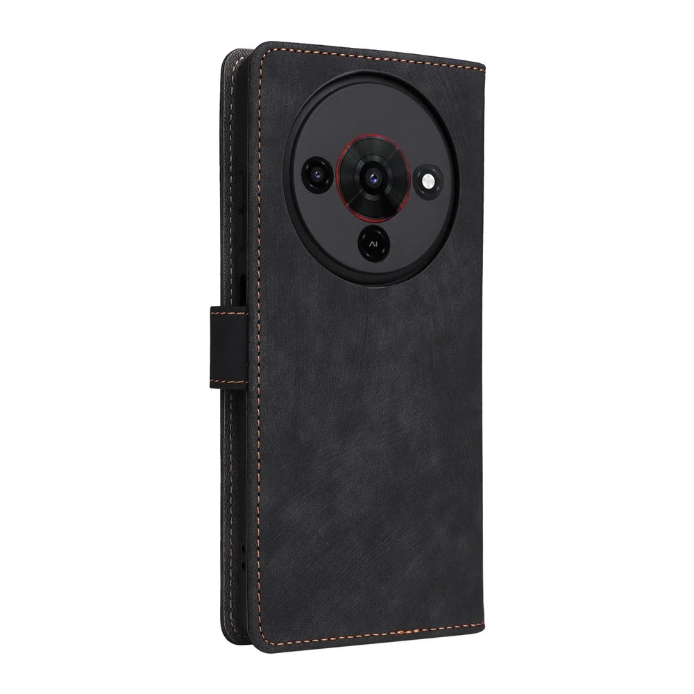 For ZTE Blade A76 5G Case Wallet RFID Blocking PU Leather Phone Cover Stand with Strap - Black - 7