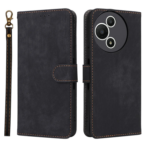 For TCL 60 SE NxtPaper 5G Case Wallet RFID Blocking PU Leather Phone Cover Stand with Strap - Black - 1