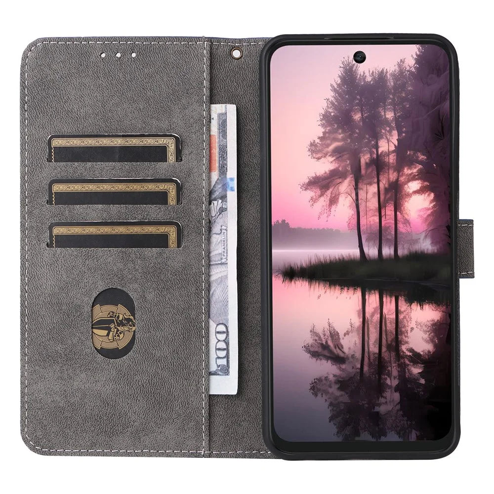 For TCL 60 SE NxtPaper 5G Case Wallet RFID Blocking PU Leather Phone Cover Stand with Strap - Black - 2