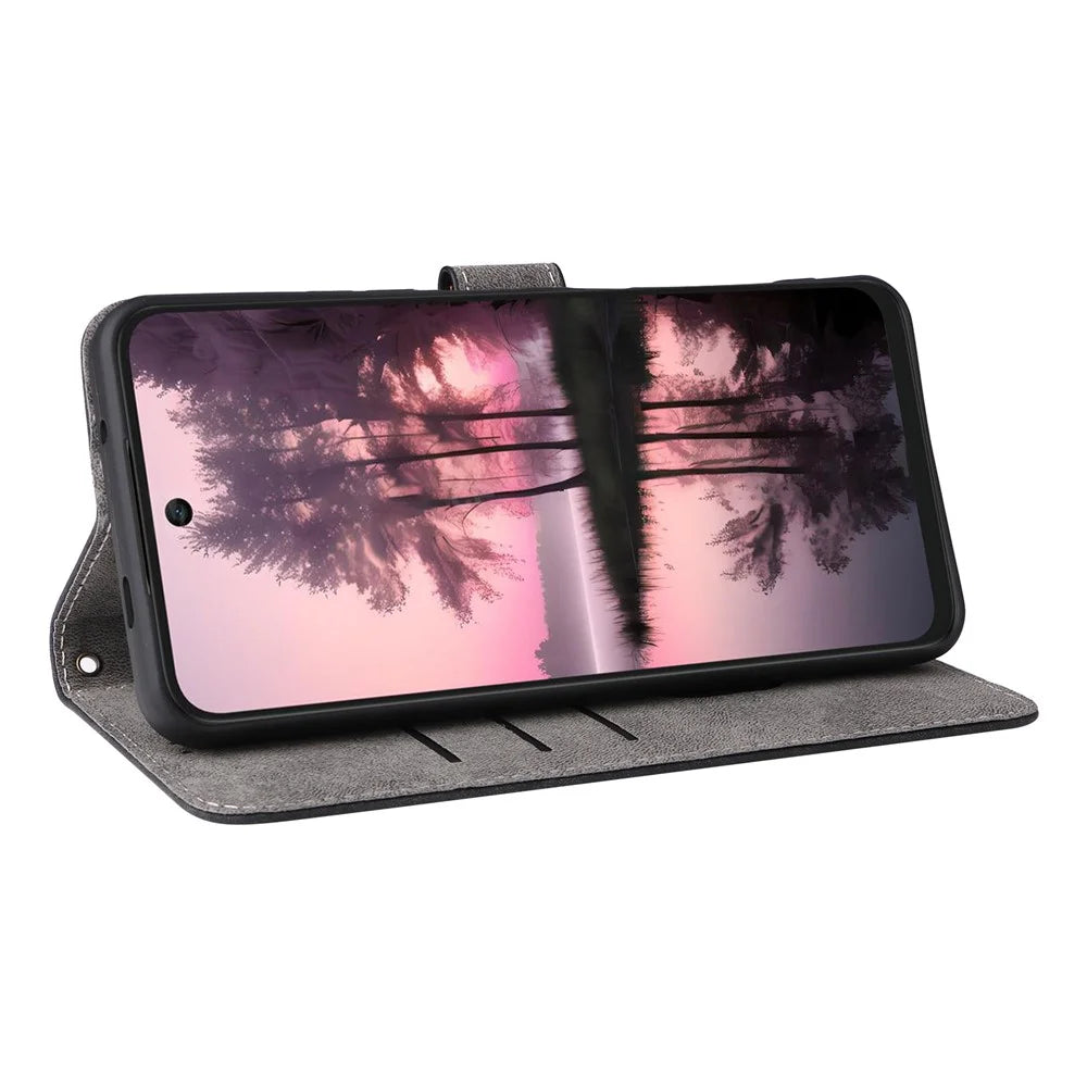 For TCL 60 SE NxtPaper 5G Case Wallet RFID Blocking PU Leather Phone Cover Stand with Strap - Black - 3