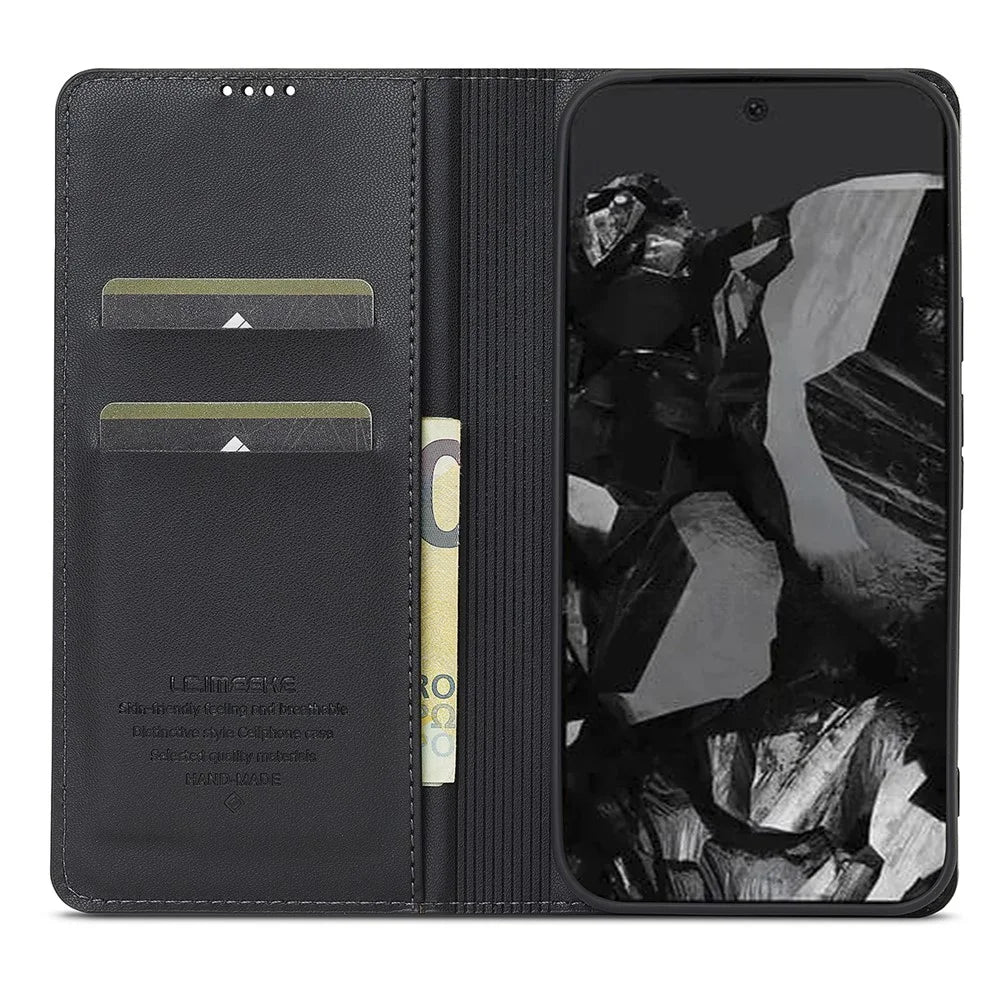 LC.IMEEKE L1 Series for Google Pixel 10 Pro XL Case PU Leather Wallet Stand Protective Phone Cover - Black - 2