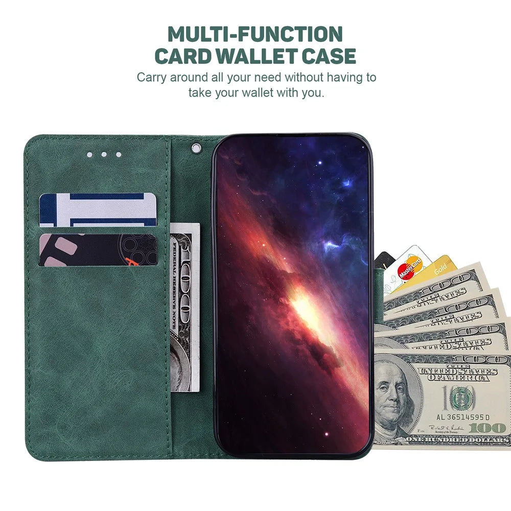 For Samsung Galaxy A08 5G / A08 4G / A07 5G / A07 4G / A06 5G / A06 4G Case Geometry Pattern Leather Wallet Phone Cover with Wrist Strap - Green - 2
