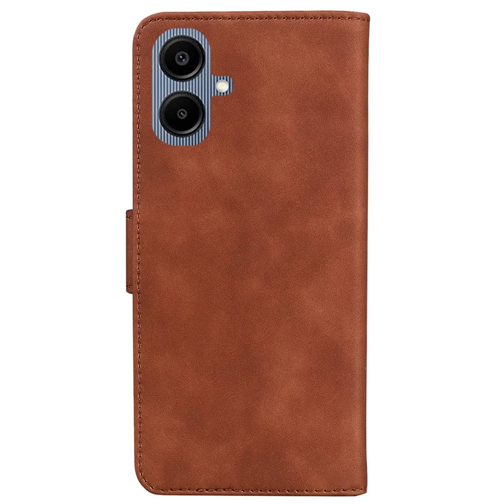 For Samsung Galaxy A08 5G / A08 4G / A07 5G / A07 4G / A06 5G / A06 4G Case Solid Color Leather Wallet Phone Cover - Brown - 7