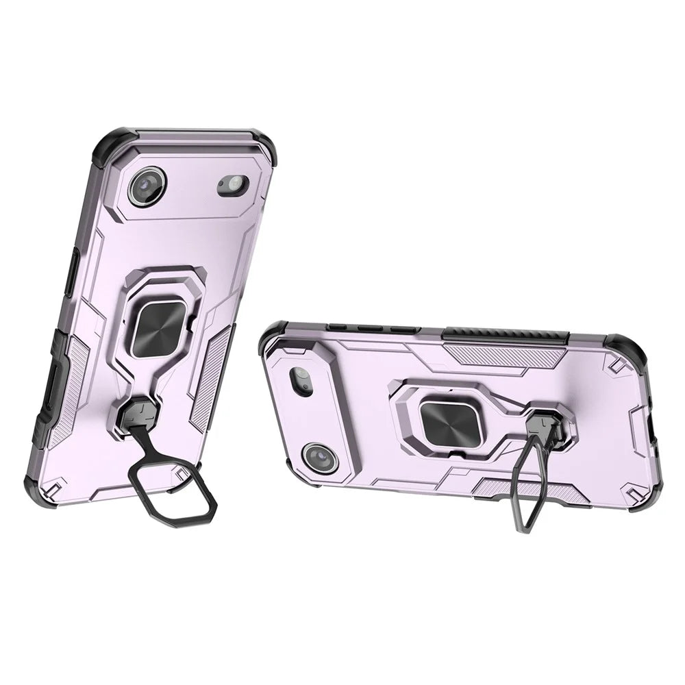 For iPhone Air Case Rotatable Ring Kickstand PC + TPU Shockproof Phone Cover - Purple - 2