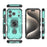 For iPhone 17 Pro Case Rotatable Ring Kickstand PC + TPU Shockproof Phone Cover - Green - 5