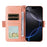For iPhone 16 Pro Max Leather Case Magnetic Closure Wallet Stand Phone Cover with Crossbody Strap - Pink - 2