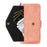 For iPhone 16 Pro Max Leather Case Magnetic Closure Wallet Stand Phone Cover with Crossbody Strap - Pink - 3