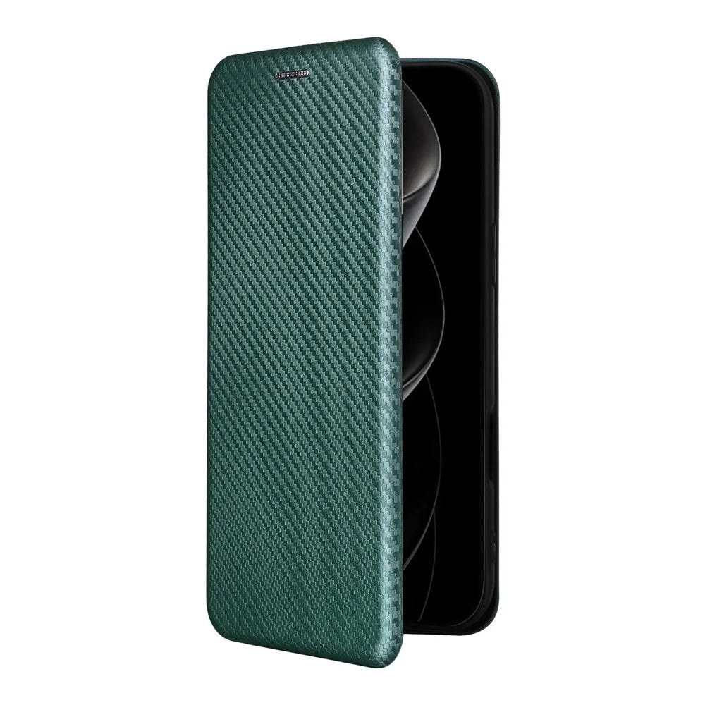For iPhone 18 Pro / 17 Pro Case Carbon Fiber Texture Drop-Proof PU Leather Phone Cover - Green - 7